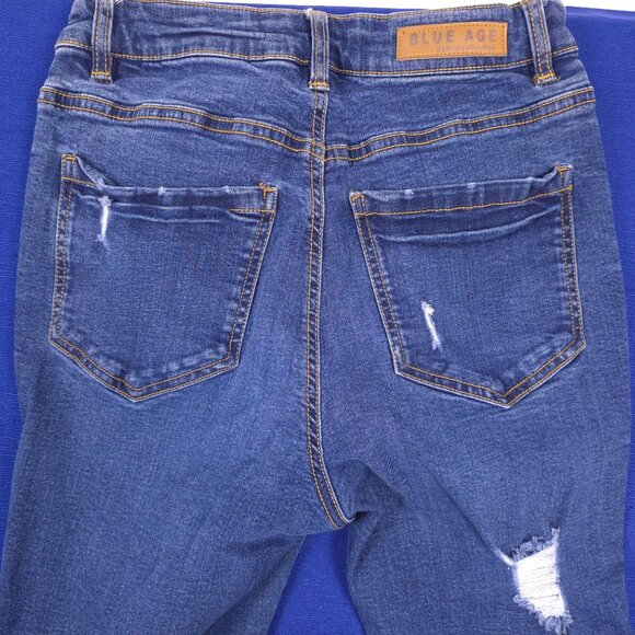 Blue Age Denim Collection Distressed Skinny Jeans Womens Size 3 - Picture 8 of 10
